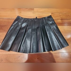 Alexander Wang Leather Pleated Skirt